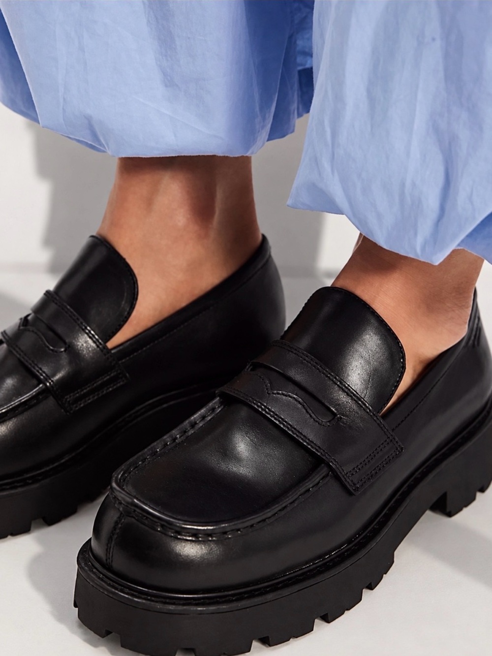 VAGABOND Cosmo 2.0 Black Leather Chunky Platform Loafers Size 36 / US 6